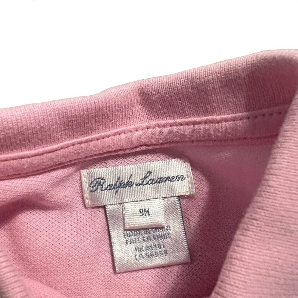 Ralph Lauren 9m Pink Ruffle Polo Dress & Bloomers